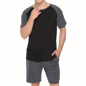 Ensemble deux pièces pour homme : T-shirt et short en coton tricoté à séchage rapide avec élasthanne – Tenue décontractée d'été - Product Image 4