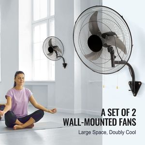 2 Ventilatori Industriali da Parete da 18 Pollici, Oscillanti, 3 Velocità, Alta Velocità, 4000 CFM, per Interni Commerciali e Residenziali, Spina AU/US - Product Image 5