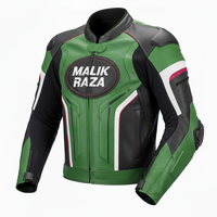 Jaket Kulit Tim Balap Profesional dengan Patch & Warna Sponsor Kustom