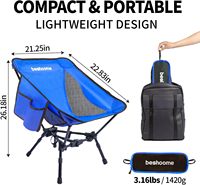 Chaise de camping pliable légère et moderne en acier inoxydable pour adultes, compacte, pour la plage, la randonnée, les pique-niques et autres activités de plein air
