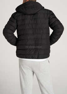 Wholesale Men's <b>Black</b> XL Size Heat Puffer Jacket Customized Tall Heavy High Quality Cotton Filling Winter Season Nonwoven - Product Image 3