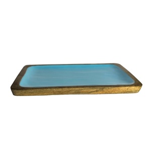 จานเสิร์ฟทรงกลม ลายขาวดำ ดีไซน์มินิมอล ขอบไม้ - Product Image 5