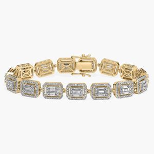 Diamond Cluster Statement <b>Bracelet</b> In Yellow Gold - Product Image 5