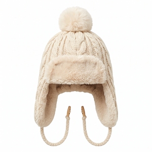 Chapeau tricoté d'hiver pour femmes |   Chapeau décontracté chaud avec cache-oreilles |   Usine de fabrication en gros OEM ODM |   Logo personnalisé |   Quantité minimale de commande faible - Product Image 5