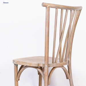 Sillas de madera maciza para eventos, silla <span class=keywords><strong>Botanica</strong></span> con respaldo cruzado, muebles de bastón para banquete de boda - Product Image 3
