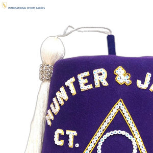 Custom Logo Production Masonic Regalia Fez <b>Hats</b> Casual Premium Quality Accessories with Fine Embroidered Details - Product Image 3