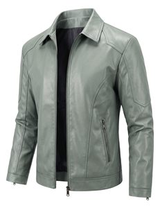 Personalized Motorbike Leather <b>Jacket</b> Custom Logo Color Options <b>Mens</b> Full Zip Motorcycle Biker Outerwear Waterproof Breathable - Product Image 1