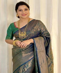 SAREE DE SEDA LICHI CON TRABAJO DE JACQUARD MÁS VENDIDO, BLUSA SIN COSTURA, PARA BODAS, PRECIO AL POR MAYOR, PRENDAS ÉTNICAS 84793 VERDE - Product Image 3