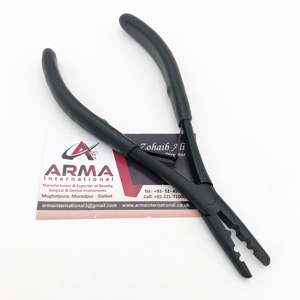 Pinza de 2 orificios de acero inoxidable de grado quirúrgico, ecológica, para quitar microanillos de queratina para el cabello, 7 pulgadas, ¡la más vendida! - Product Image 6