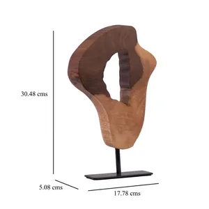 Wooden Table <b>Decor</b> - Handcrafted Round Acacia Wood Natural <b>Log</b> Table Showpiece for Living Room, Showpiece Home <b>Decor</b> - Product Image 4