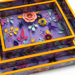 NUEVA Bandeja de Servir de Acero y Mármol de Calidad Artesanal, Diseño Personalizado, Grado Comercial, Acabado Pulido, Estampado Animal - Product Image 3