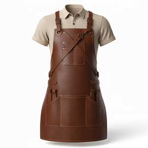 Kitchen <b>BBQ</b> Grill Heat Resistant Bulk Orders High Performance Leather <b>Apron</b> for Workshop LPN-0284 - Product Image 6