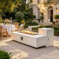 Table de foyer au gaz GPL d'intérieur en acier inoxydable 1000 1200 1400mm, cheminée moderne autoportante sans fumée avec télécommande et protection contre la surchauffe