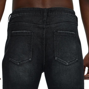 Pantalones Cortos de Mezclilla Negros para Hombre, Rotos, Desgastados, Casuales, hasta la Rodilla, de Algodón Transpirable, con Dobladillo Deshilachado, Estilo Vintage, para Verano - Product Image 4