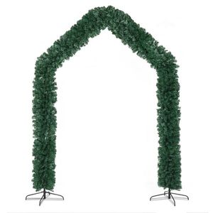 Arco Natalizio in PVC con Rami 240x40x260cm Verde Decorazione Festiva (Palline Ornamentali Non Incluse) - Product Image 1