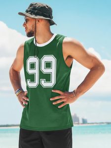 Men Sleeveless Jersey <b>Shirt</b> <b>Y2K</b> Number Print Mesh Workout Tank OEM Custom Bulk - Product Image 2