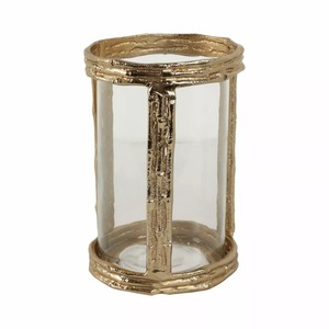 Support de bougie en aluminium style bambou Golden Stillness, 26 cm de haut, fait main, écologique, durable, décoration religieuse pour la maison - Product Image 3