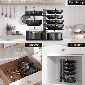Étagère de rangement de cuisine en fer de qualité supérieure, support mural en métal robuste, organisateur de cuisine à double niveau multifonction, directement de l'usine - Product Image 5