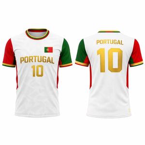 Camiseta de Fútbol Americano de Portugal para Hombre, Adulto, Roja, Verde y Dorada, Sublimada, Transpirable, de Manga Corta, Cuello Redondo, Ropa Deportiva Estampada - Product Image 6