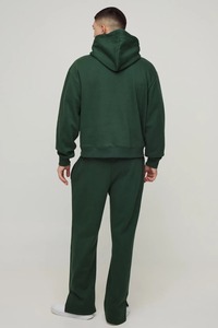2025 Men's Casual Two-Piece Sets Warm Oversize Hooded Sweatshirts and <b>Trouser</b> Tracksuits for Autumn Winter Front Logo Sweatsuits - Product Image 3