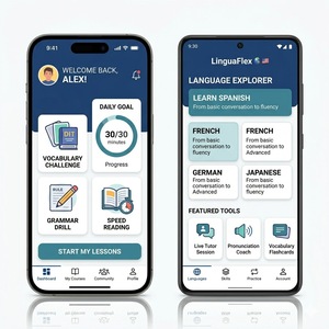 แอปเรียนภาษา RoyalCraft สำหรับ iOS และ Android เรียนภาษาอังกฤษ สเปน ฝรั่งเศส เยอรมัน ฝึกพูดภาษา ฝึกทักษะภาษาประจำวัน - Product Image 2