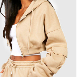 Veste à capuche coupe-vent légère 2-en-1 unie pour l'automne, uniforme de cheerleading pour femmes, 100 % coton, OEM - Product Image 6