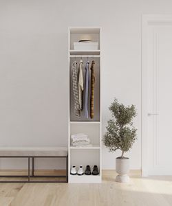 Armario de Madera Personalizado JY Project 2026, Organizador de Armario Blanco, Mueble de Almacenamiento Integrado Moderno para Dormitorio, Diseño de Armario Abierto - Product Image 2