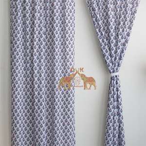 Panneaux de rideaux transparents en coton pur à motif floral bleu, doux et légers, pour usage quotidien, cantonnières de salon, rideaux occultants écologiques - Product Image 5