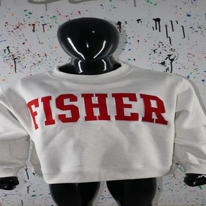 Sudadera FISHER ASH GREY con Cuello Alto, 100% Rojo, Apliques Bordados, Cuello Ancho, CLUSH SPORTS - Product Image 1