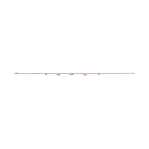Bracelet de charme floral en or rose de luxe pour femmes |   Bracelet à chaîne réglable avec fleur et triangle en diamant CZ |   Mode élégante - Product Image 3