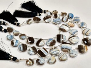 Opale naturelle en forme de cœur, 12-14 mm, perles de pierre bleue, 8 pouces - Product Image 1