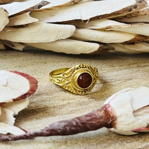 New Arrival Carnelian <b>Ring</b> Boho Floral Brass Women’s Jewelry 18k Gold Plated Vintage <b>Dainty</b> <b>Ring</b> Statement Ornate Wholesale <b>Ring</b> - Product Image 3