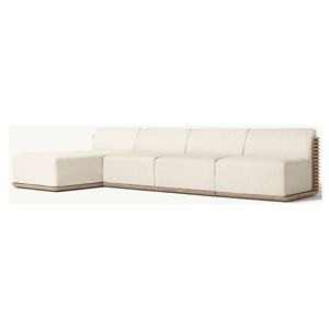 Ensemble de canapés modulaires d'extérieur modernes, luxe, en teck, durables, confortables, salon de jardin contemporain, meubles de jardin - Product Image 6