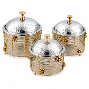 Stainless Steel <b>Wire</b> Mesh Design Casserole Server Dish Latest Design Insulated Hot Food Serving Pot For Hotel Catering Usage - Product Image 2