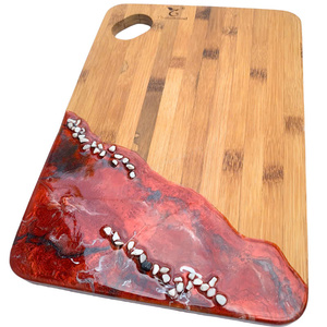 Trending 2026 Epoxy Resin Coasters Wooden Resin Coaster <b>Set</b> Custom Printed Coasters for Drinks Luxury Blue Resin Style - Product Image 4