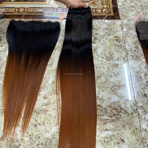 Hot Selling Human Hair <b>Bundles</b> Raw Vietnamese Hair With Lace Frontal set Lace Front Wigs Human Hair Transparent HD Lace - Product Image 3