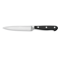 Couteau utilitaire professionnel de 4,5 pouces avec lame en acier inoxydable tranchante, manche noir à triple rivet pour la cuisine, les fruits, les légumes, la viande
