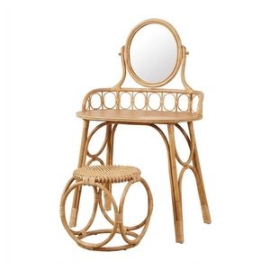 Child Rattan <b>Vanity</b> High Quality Woven Dressing Table with Stool and Mirror Hot Sale Factory Price Toddler Furniture Kids Room - Product Image 2