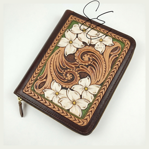 Western High Quality Tooled Leather Portfolio <b>File</b> <b>Folder</b> Cover Hand-Carved Zippered Organizer Binder A4 <b>File</b> Business Gift - Product Image 2