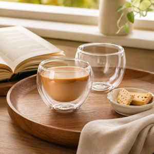 Tasse en verre borosilicate double paroi 220 ml faite à la main, sans plomb, isolée, pour café, thé, latte, expresso, réutilisable, en gros - Product Image 6