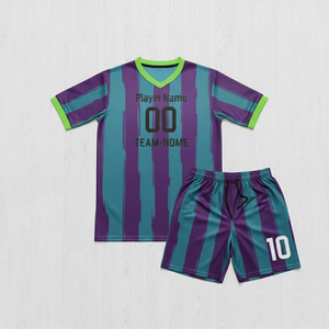 Kit d'uniforme de football personnalisé avec logo, teint en pièce, séchage rapide, protection UV, tissu respirant pour l'entraînement en équipe - Product Image 4