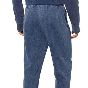 Meilleurs pantalons de jogging streetwear vintage surdimensionnés délavés à l'acide du fabricant avec cordon élastique pour hommes - Product Image 4