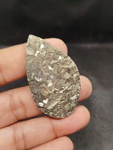 Piedra Preciosa de Cuarzo Verde Natural de Alta Calidad, Cabujón de Pirita Druzy para la Fabricación de Joyas, Piedras Preciosas Sueltas de 3 mm de Altura, Mayorista - Product Image 3