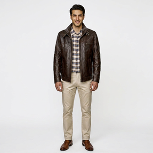 Hot Sale Genuine <b>Men</b> <b>Leather</b> <b>Jacket</b> Low MOQ Top Trending Latest Style Wholesale <b>Men</b> <b>Leather</b> <b>jacket</b> for <b>men</b> - Product Image 6