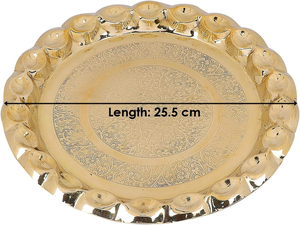Juego de Thali de Metal Premium para Pooja con Diseño Floral Grabado, Aarti Diya, Kalash, Campana, Cuenco para Kumkum, Cuchara y Artículos Tradicionales para el Culto - Product Image 4