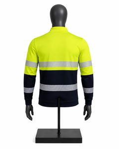 Sweat-shirt de travail haute visibilité personnalisé avec fermeture éclair 1/4, vêtements de sécurité réfléchissants, chemise de travail haute visibilité pour hommes, fabrication OEM ODM, vente en gros - Product Image 2