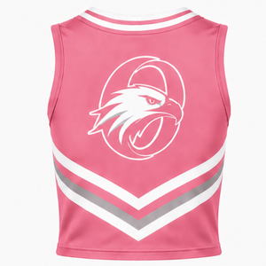 Haut de sport athlétique rose sans manches pour équipe, uniforme de performance, entraînement, compétition, vêtements de cheerleading - Product Image 2