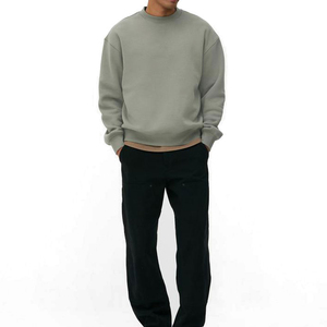 Sweat-shirt oversize pour homme, hiver, uni, 100% coton, molleton respirant, coupe-vent, écologique, vêtements décontractés - Product Image 4
