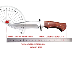 Couteau de chasse et de camping LEGACY BLADES de luxe en acier à haute teneur en carbone, manche ergonomique en bois, lame fixe pour l'extérieur, pointe tombante, garantie 3 ans - Product Image 4