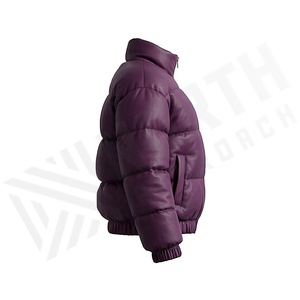   Veste matelassée pour femme, hiver, col montant, manches longues, coupe-vent, rembourrage épais en polyester, longueur courte, fermeture éclair - Product Image 3